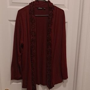 Chico's Red Knit Cardigan Sweater Long Sleeve